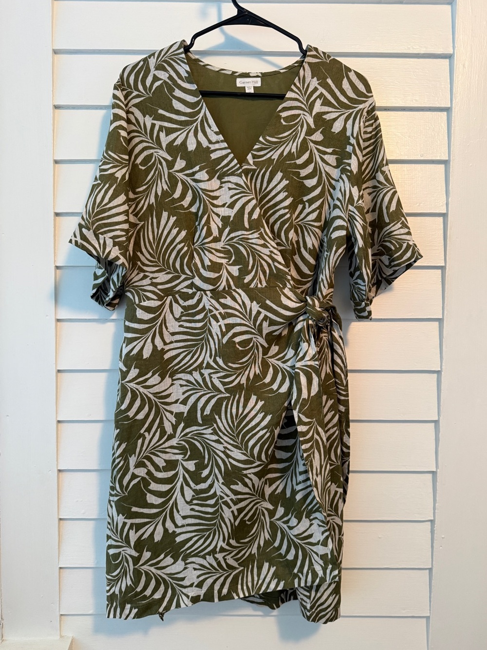 Garnet Hill | Linen Wrap Dress Size 12